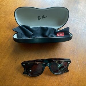 Ray-Ban Black and Brown Sunglasses with Case